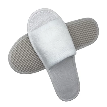 Egyszer használatos frottír vendégpapucs, nyitott orr, fehér