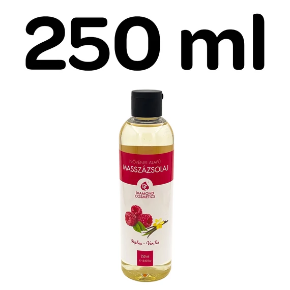 Diamond Málna–Vanília masszázsolaj 250 ml – növényi alapú, gyümölcsös olaj masszőröknek