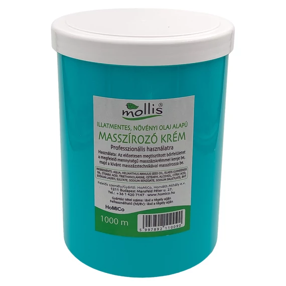 Mollis Illatmentes Masszázskrém 1000 g - Professzionális használatra