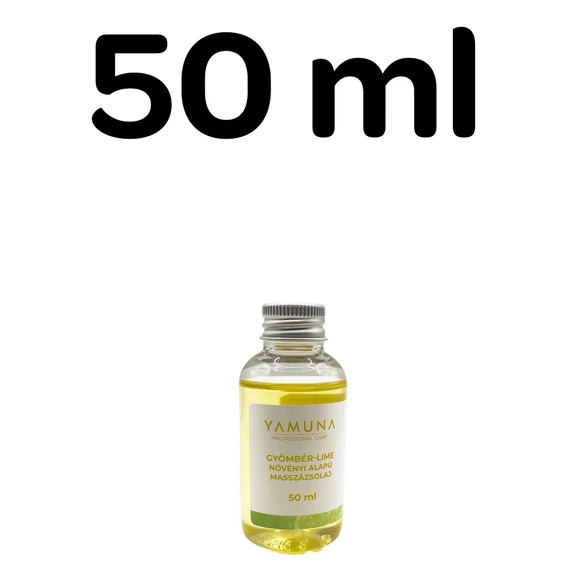 Yamuna Gyömbér–lime masszázsolaj 50 ml – növényi alapú, frissítő olaj masszőröknek