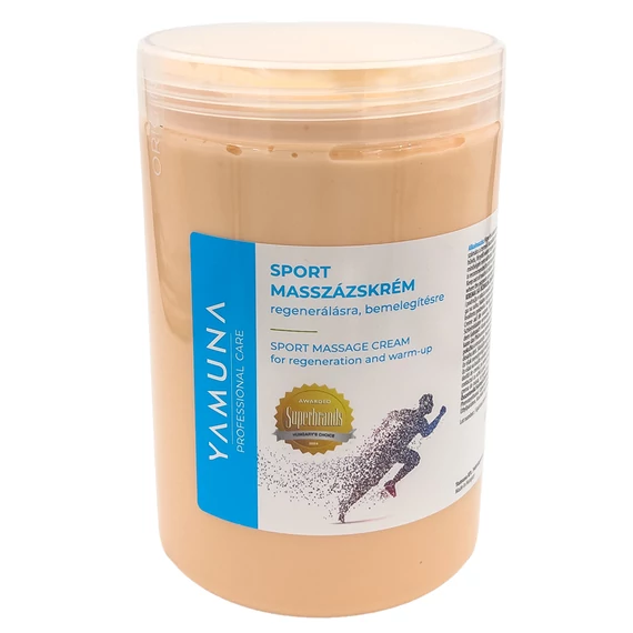 Yamuna Sport masszázskrém 1020 g – izomlazító, vérkeringés-serkentő krém masszőröknek