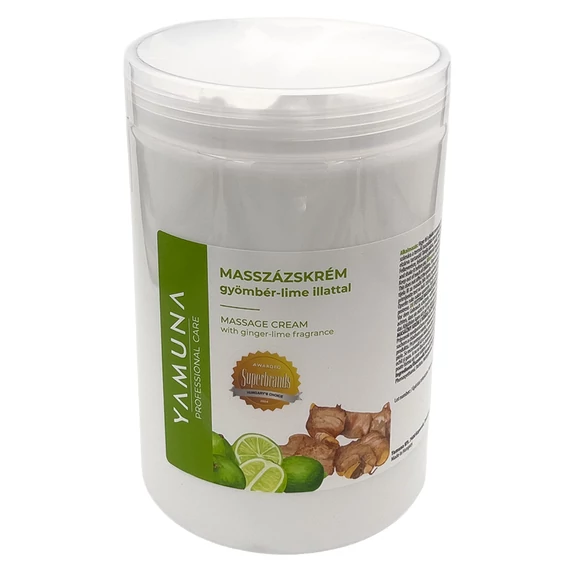 Yamuna Gyömbér–lime masszázskrém 1020 g – frissítő, zsíros krém masszőröknek