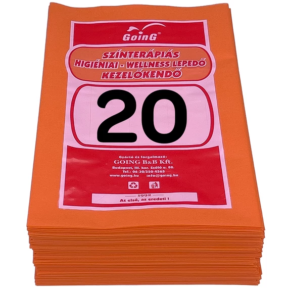 GOING 1040 Színterápiás Higiéniai/Masszázs lepedő 80x200 cm Narancs - 20 db