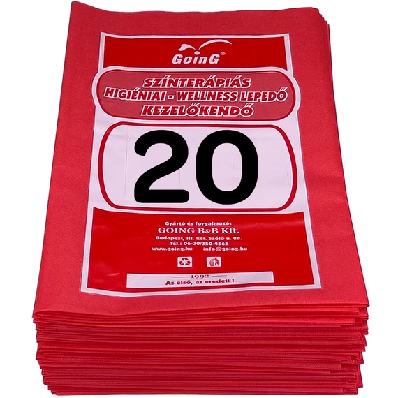 GOING 1040 Színterápiás Higiéniai/Masszázs lepedő 100x200 cm Piros - 20 db