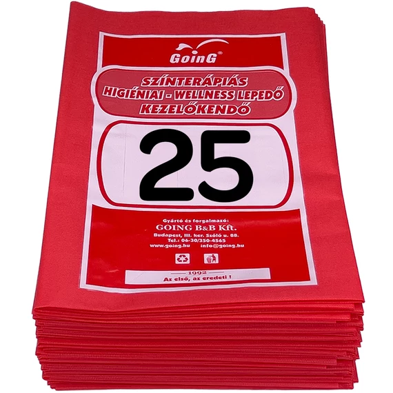 GOING 1040 Színterápiás Higiéniai/Masszázs lepedő 80x200 cm Piros - 25 db