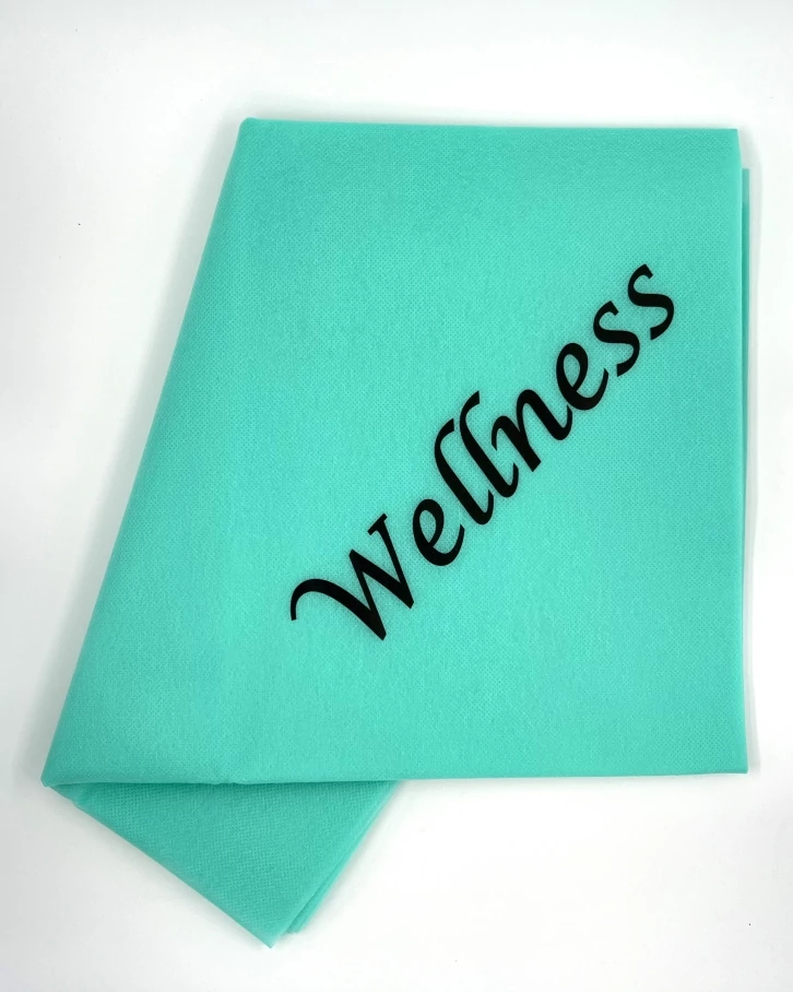 1040 Higiéniai lepedő 80x200 Világoszöld - Wellness felirat FK